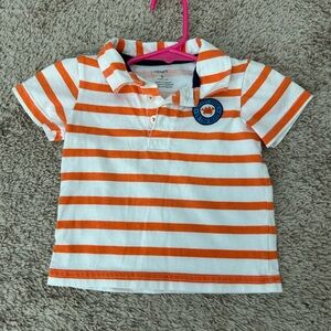 Carter's Orange and White Striped Polo Shirt